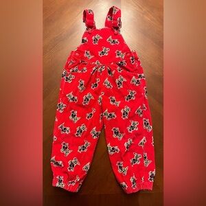 Overalls Red Corduroy Scotty Dogs 4T